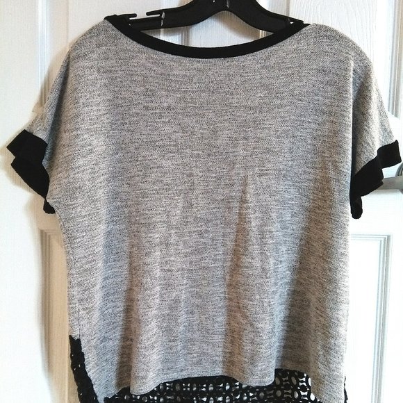 Dulcie Grey Crochet Knit Top - Picture 2 of 5